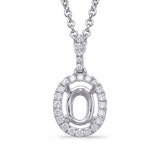 Diamond Pendant For 6x4mm Oval Center