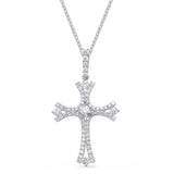 14 Kt White Gold Crosses Pendants