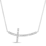 14 Kt White Gold Crosses Necklaces