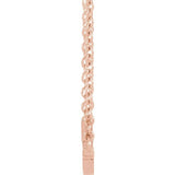 14K Rose 12x5.9 mm Sideways Cross 16-18" Necklace
