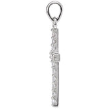 14K White 1/8 CTW Natural Diamond Cross Pendant