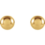 14K Yellow 3 mm Ball Stud Earrings