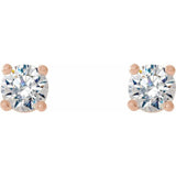 14K Rose 1/8 CTW Natural Diamond Cocktail-Style Earrings
