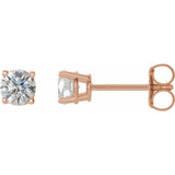 14K Rose 1/2 CTW Natural Diamond Earrings