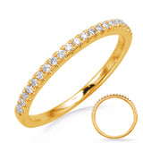 White Diamond Wedding Band Yellow Gold