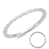 14 Kt White Gold Curved Bands