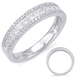 14 Kt White Gold Princess Cut Bands