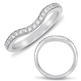 14 Kt White Gold Curved Bands