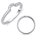 14 Kt White Gold Curved Bands