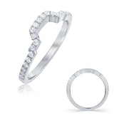 14 Kt White Gold Curved Bands