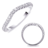 14 Kt White Gold Curved Bands