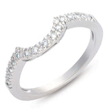 14 Kt White Gold Curved Bands