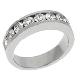 14 Kt White Gold Channel Set Round Bands