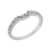 14 Kt White Gold Curved Bands