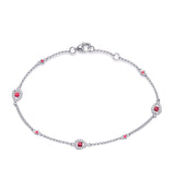 14 Kt White Gold Ruby Bracelets