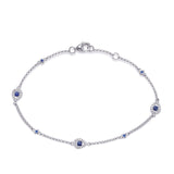 White Gold Sapphire & Diamond Bracelet