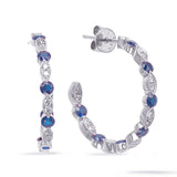 14 Kt White Gold Sapphire Earrings