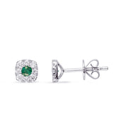 White Gold Diamond & Emerald Earring