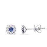 White Gold Diamond & Sapphire Earring