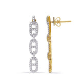 14 Kt Yellow Gold Diamond Earrings