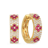 14 Kt Yellow Gold Ruby Earrings