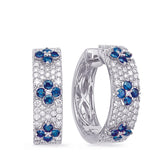 14 Kt White Gold Sapphire Earrings