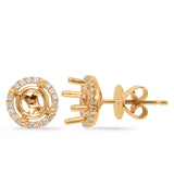 Yellow Gold Four Prong Earring Setting