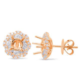 14 Kt Rose Gold Halo Earrings