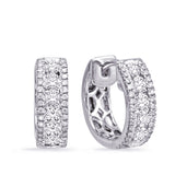 White Gold Diamond Huggie Earring