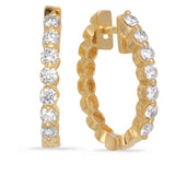 14 Kt Yellow Gold Hoops Earrings