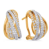 14 Kt Yellow & White Gold Fashion Earrings