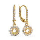 14 Kt Yellow Gold Halo Earrings