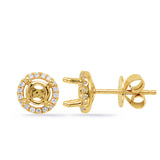 14 Kt Yellow Gold Halo Earrings