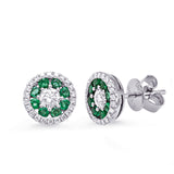 14 Kt White Gold Emerald Earrings