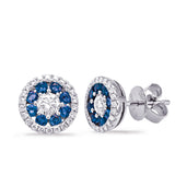 14 Kt White Gold Sapphire Earrings