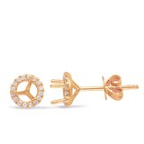 14 Kt Rose Gold Halo Earrings