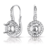 14 Kt White Gold Halo Earrings