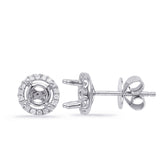 14 Kt White Gold Halo Earrings