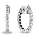 14 Kt White Gold Hoops Earrings