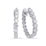 14 Kt White Gold Hoops Earrings