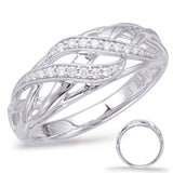 14 Kt White Gold Crossover Fashion Diamond Rings