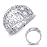 14 Kt White Gold Vintage Fashion Diamond Rings