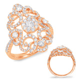 14 Kt Rose Gold Vintage Fashion Diamond Rings