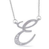 White Gold Diamond Initial E Pendant