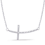 14 Kt White Gold Crosses Necklaces