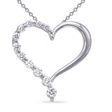 14 Kt White Gold Hearts Pendants