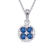 14 Kt White Gold Sapphire Pendants