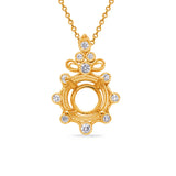 Yellow Gold Diamond Pendant For 1.50ct