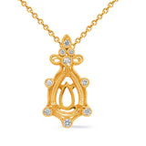 Yellow Gold Diamond Pendant 8x5 Pearshap