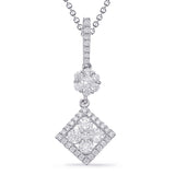 14 Kt White Gold Diamond Pendants